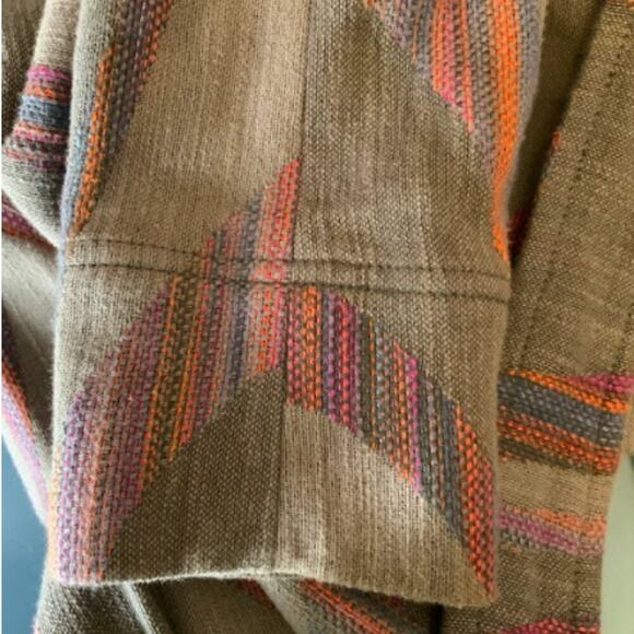 Anthropologie Cidra Womens Belted Asymmetric Hem Front Pockets Boho Jacket Sz 10 - Picture 7 of 9